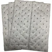 Polypropylene sorbent pad, 13 in x 10 in, perforated for easy tear-off. Absorbs 25 5/8 oz per pad. Used for containing and absorbing spills, leaks, and drips of oils, coolants, and water-based fluids in industrial maintenance and fluid-handling areas