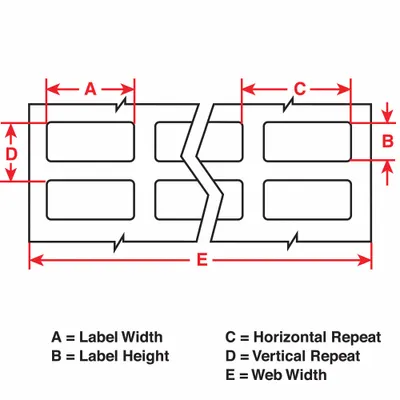 BRADY Pre-Cut Label Stock Roll: 1/4 in x 3/4 in, Acrylic - Brady Thermal Transfer Precut Label Rolls