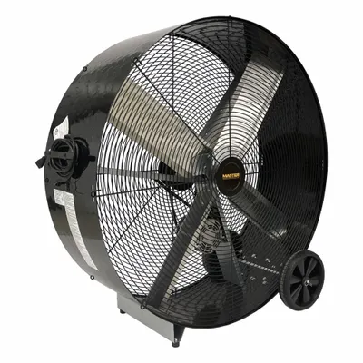 MASTER Circulating Fan: 48 in Blade Dia, 120V AC, Mobile, 1 hp, Belt Drive - High-Velocity Industrial Floor Fans