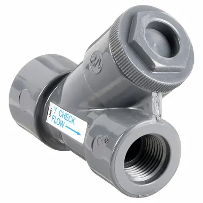 HAYWARD Y Check Valve: Piston, Y-Style Valve Body, 3 in Pipe Size, FNPT x FNPT - PVC Y Piston Check Valves