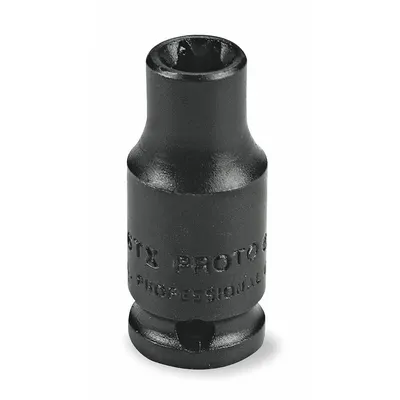 PROTO Impact Socket: 1/4 in Drive Size, Torx, E6 Socket Size, External Torx, Std - 1/4" Drive External Torx Impact Sockets