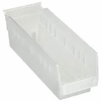AKRO-MILS Shelf Bin: 11 5/8 in Overall Lg, 4 1/8 in x 4 in, Clear, Nesting Capable, Not Hangable (MPN 30120SCLAR)