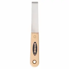 Standard scraper with a stiff, straight stainless steel blade and a hardwood handle. Designed for scraping applications on wood surfaces, such as removing paint, varnish, or adhesive.