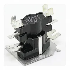 Time delay relay used in HVACR systems to control fan cycling and prevent short-cycling. Suitable for replacement in commercial and industrial heating equipment. Part number 5H0716750000.