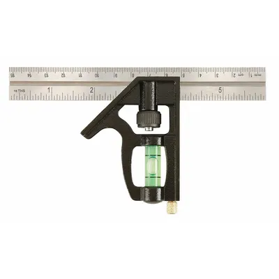JOHNSON LEVEL Combination Square: Inch/Metric, Stainless Steel, 3 1/2 in, 6 in x 0.85 in - Combination Squares