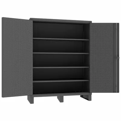 DURHAM MFG HDCP246078-4S95 Industrial Shelf Cabinet with Pegboard - Industrial Shelf Cabinets with Pegboards
