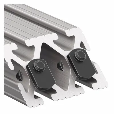 80/20 45° Support: 45° Support, 15 Series, 6 in x 3 in x 1 1/2 in, For 21/64 in Slot Wd - 45° Corner Supports