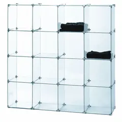 Square tempered glass panel for compartmented shelving systems. Overall dimensions: 10 in width, 10 in depth. Suitable for use in retail displays, storage cabinets, and commercial refrigeration where product visibility and strength are needed.
