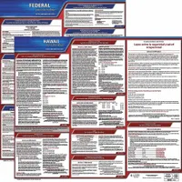 This Spanish-language poster set displays required federal and Hawaii state labor law postings on a durable plastic sheet measuring 30 by 24 inches. Suitable for workplace compliance in industrial facilities, warehouses, and offices