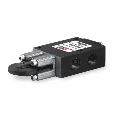 ARO Manual Air Control Valve: 50, Three-Way / Two-Position, Roller, Black - ARO 50 Series Manual Air Control Valves