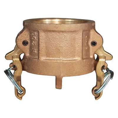 DIXON VALVE & COUPLING Dust Cap: 4 in Coupling Size, 100 psi Max. Working Pressure @ 70 F, 3 21/64 in Overall Lg - Type DC Forged Brass Cam & Groove Dust Caps