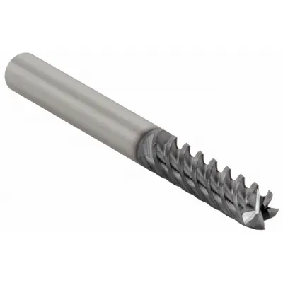 CLEVELAND Square End Mill: Carbide, TiAlN Coated, 5 Flute, 1/4" Mill Dia, 1-1/4" LOC - Carbide Square End Mills for Hardened Materials