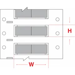 Polyolefin precut sleeve label roll in gray matte finish. Each label measures 1/2 in x 3/4 in and accommodates wire gauges from 1 AWG to 8 AWG. Compatible with i5100 printer series. Used for permanent identification of wires and cables in control panels, machinery, and electrical installations.