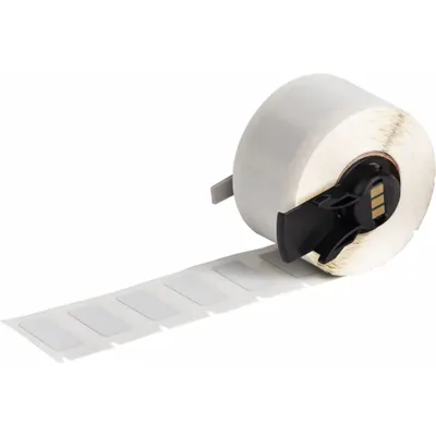 BRADY Pre-Cut Label Stock Roll: 1/2 in x 1 in, Acrylic, Permanent Adhesive, 500 Labels - Brady Thermal Transfer Precut Label Rolls
