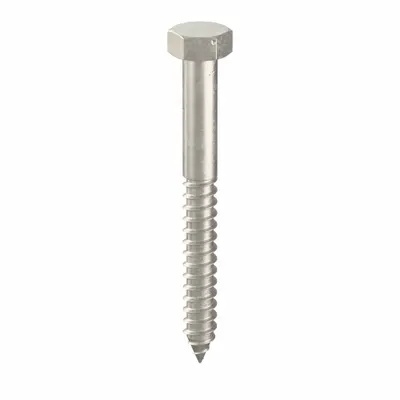 FOREVERBOLT Hex Head Lag Screw: 1/2 in Size, 4 1/2 in Lg, Stainless Steel, NL-19 - 18-8 Stainless Steel Hex Head Lag Screws