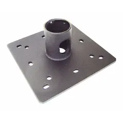 Steel ceiling mount with powder-coated black finish. Designed for flat-panel screens from 42 to 90 inches, supporting up to 380 lb. Fixed orientation. Includes mounting hardware for installation.