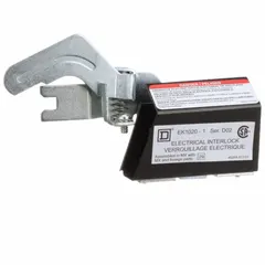 Disconnect switch interlock kit rated 600V AC/DC. Includes one normally open (NO) and one normally closed (NC) auxiliary contact. Used for interlocking and status indication in disconnect switch applications.