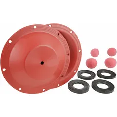 This repair kit is designed for rebuilding the fluid end of 3-inch air-operated double-diaphragm pumps. It includes Santoprene components to restore sealing and flow performance in applications handling slurries, chemicals, or abrasive fluids.