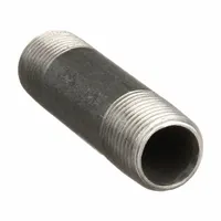 Schedule 40 welded pipe nipple with 1/2 in nominal size and 4 in length. Male NPT threads on both ends for connecting fittings in low-pressure plumbing, air, water, or oil lines. Rated for 150 psi at 150°F. Made in USA