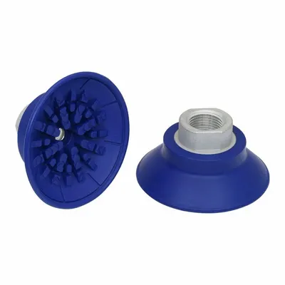 SCHMALZ Vacuum Pad Assembly: Flat, G3/8 in, 67 mm Pad Dia, NBR, Blue, 60 A, 31 mm Pad Ht - Flat Type Automotive Industry Vacuum Pad Assemblies