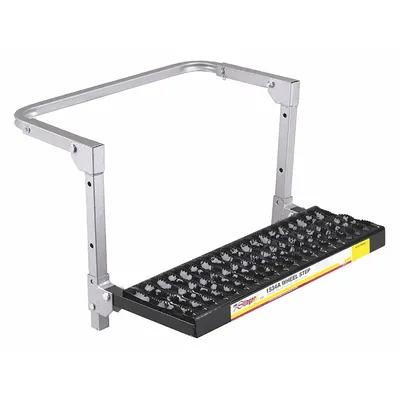 OTC 1534A Foldable Truck Step, Steel, Black/Silver, 7 in Step Depth - Foldable Truck Steps