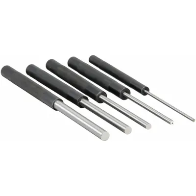 GENERAL Drive Pin Set: 1/4 in_1/8 in_3/8 in_3/16 in_5/16 in Tip Dia, 8 in Overall Lg - Flat-Tip Pin Removing Punch Sets