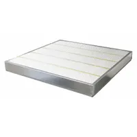 Square panel engine air filter, 24 in overall length. Designed for use in Atlas Copco vehicles and buses. Direct replacement for Baldwin Interchange PA1765