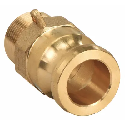 DIXON VALVE & COUPLING Cam and Groove Adapter: 4 in Coupling Size, 4 in Hose Fitting Size, 4 in -8 Thread Size - Type F Forged Brass Cam & Groove Fittings