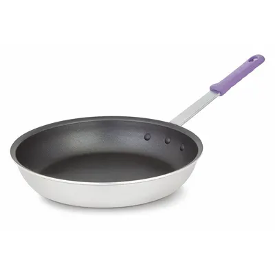 VOLLRATH Fry Pan: Non-Stick, 12 in Top Dia, Aluminum, Black/Silver, Silicone, NSF Certified - Non-Stick Frying Pans