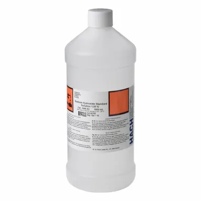 HACH Sodium hydroxide standard solution: 1 L Volume, 1 N, 1310-73-2, Std, 104553 - Additional Calibration Solutions & Standards