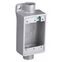HUBBELL KILLARK Electrical Box: Iron, Rectangular, 1 Gangs, 3/4 in Hub Size, 18 cu in Capacity, Gray (MPN FSC-2M)