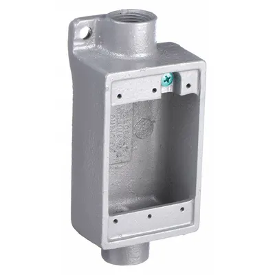 HUBBELL KILLARK Electrical Box: Iron, Rectangular, 1 Gangs, 3/4 in Hub Size, 18 cu in Capacity - Iron Weatherproof Electrical Boxes