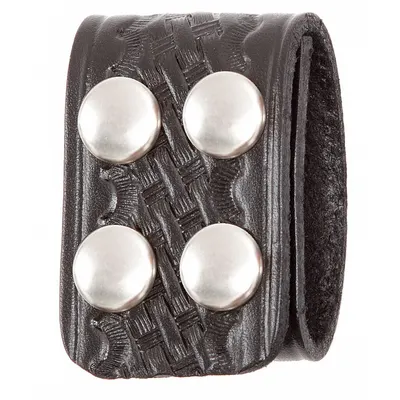 GOULD & GOODRICH, INC. Belt Keeper: Basketweave Leather, 1 3/4 in Wd, Black - Belt Keepers