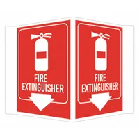 Fire Extinguisher Sign: Aluminum, Mounting Holes Sign Mounting, 6 in x 7 1/2 in Nominal Sign Size (MPN LCVB-0008-RA_4x6)