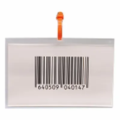 AIGNER INDEX Label Holder: 5 in x 3 in, Clear, Slide-In, 12 Label Holders, Hanging, Plastic - Hanging Label Holders