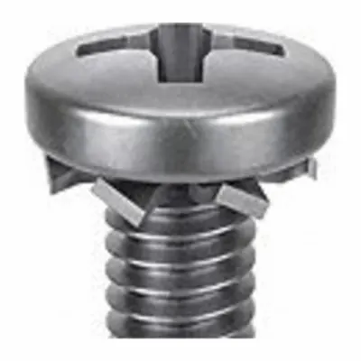 SEMS #6-32 x 1/8 in Stainless Steel Pan Head Machine Screw with - Machine Screws with External Tooth Lock Washers