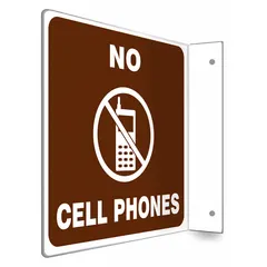 This 8 in x 8 in PETG sign features an L-Shape Projection No Cell Phones design. It is mounted via mounting holes and is not retroreflective with no glow-in-the-dark capability. Suitable for use in areas where cell phone use is restricted, such as industrial facilities or laboratories.