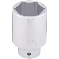 WESTWARD Socket: SAE, 3/4 in Drive Size, 2 1/16 in Socket Size, 6-Point, Deep, Chrome, Friction