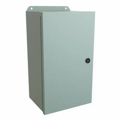 HAMMOND Electrical Enclosure: Steel, 14 in x 8 in x 6 in, NEMA 12/13/3R/4, w/Panel - Steel Washdown Enclosures
