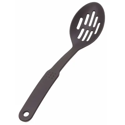 CRESTWARE Slotted Spoon: 12 in Overall Lg, Black - Serving Spoons