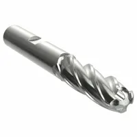 Cobalt ball end mill with 1/4" cutting diameter, 5/8" length of cut, and 2-7/16" overall length. Four-flute design for general purpose milling of steel, stainless steel, and cast iron. Suitable for contouring, slotting, profiling, and 3D surface finishing in mold and die work and general machining