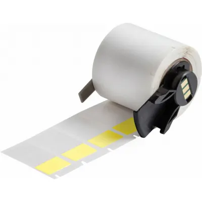 BRADY Wraparound Label: 1 1/2 in x 3/4 in, 3/4 in, Vinyl, Yellow (Matte) - Brady Precut Label Rolls