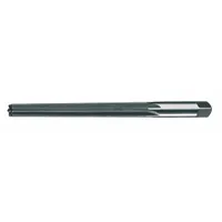 Straight-flute taper pin reamer designed for #8 taper pins. Diameter range from 0.3971 in to 0.505 in. Used to enlarge and finish tapered holes in metal assemblies for precise pin fit
