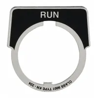 Legend Plate: 30 mm Panel Mounting Size, Half-Round, 1 3/4 in Overall Ht x 1 5/8 in Overall Wd (MPN 9001KN224)
