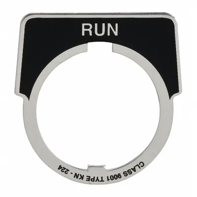 SCHNEIDER Legend Plate: 30 mm Panel Mounting Size, Half-Round - Push-Button Rings & Plates