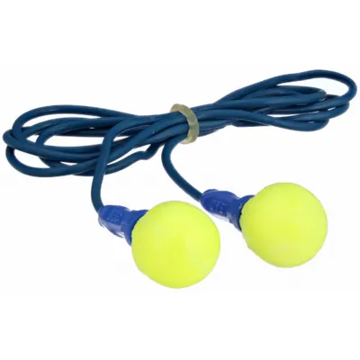 3M Ear Plugs: Pod, 28 dB NRR, Metal-Detectable, Corded, Reusable, Push-In - Pod-Shaped Earplugs