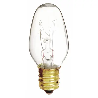 SATCO Incandescent Bulb: Candelabra Screw (E12), Incandescent, (C) Candle, C7 - Candelabra Screw Base (E12) Lamps