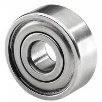 This inch-system radial ball bearing has a 1-3/8 in bore, 2-1/2 in OD, and 0.563 in width. Double shields protect against contamination in oily or greasy environments. Maximum operating temperature is 350°F. Suitable for general industrial machinery such as conveyors, pumps, and gearboxes where radial loads and moderate speeds are present