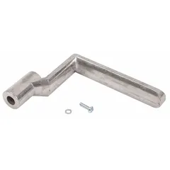 Replacement L-shaped handle for commercial or industrial ovens. Used for oven door or panel operation in foodservice, bakery, and industrial heating applications. Verify compatibility with existing oven model before installation.