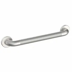 This straight grab bar is constructed from stainless steel with a satin finish and an anti-microbial surface. It measures 42 inches in length with a 1 1/2 inch diameter and supports up to 800 lb. Suitable for installation in bathrooms, hospitals, and assisted-living facilities to provide secure support in hygiene-sensitive environments.